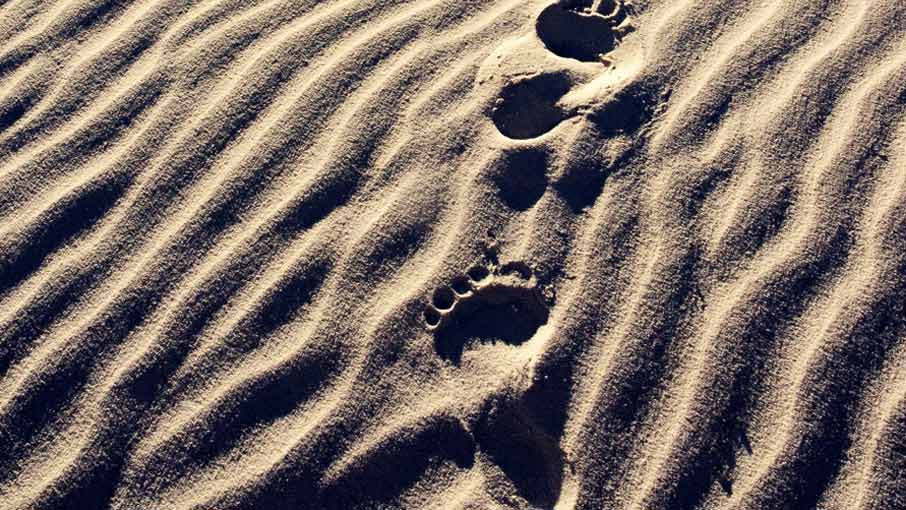 footprints in sand